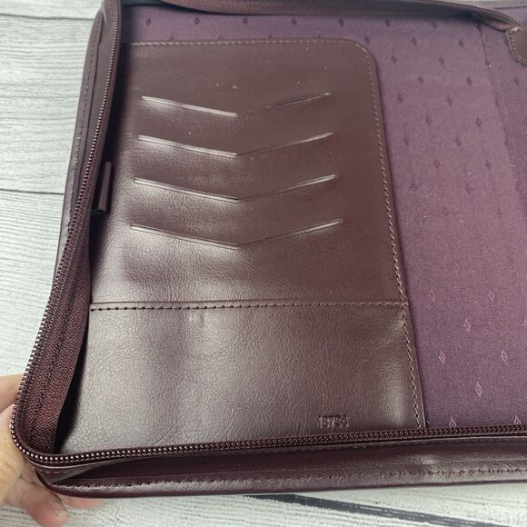 Planner Binder Zip Around Burgundy Gold Floral Fabric Cover 7 Ring 8.5"x10" - Picture 7 of 7